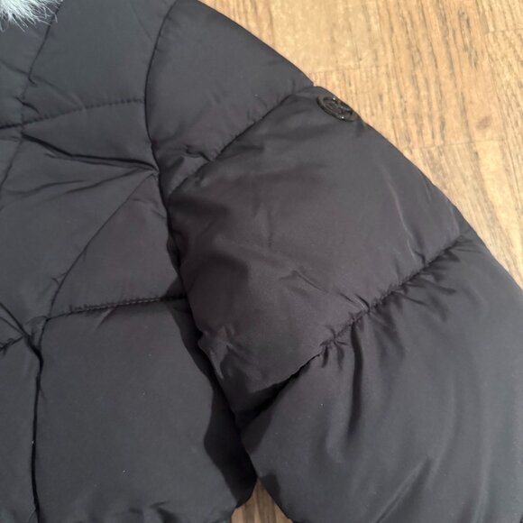 MICHAEL KORS BIG GIRL HEAVY PUFFER JACKET COAT BLACK 10 / 12 HOODED BELTED - Picture 4 of 7